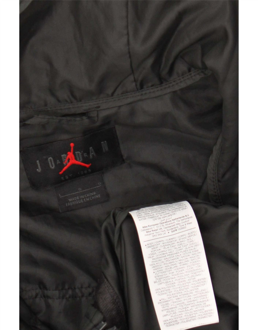 Jaqueta masculina Jordan com capuz e jaqueta grande de nylon cinza