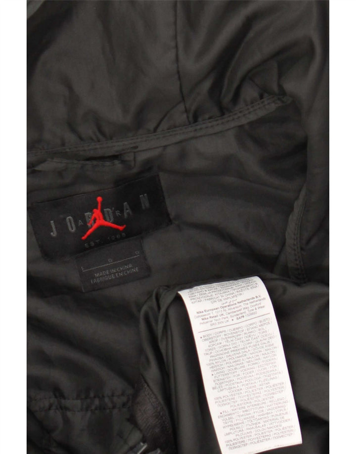 Jaqueta masculina Jordan com capuz e jaqueta grande de nylon cinza