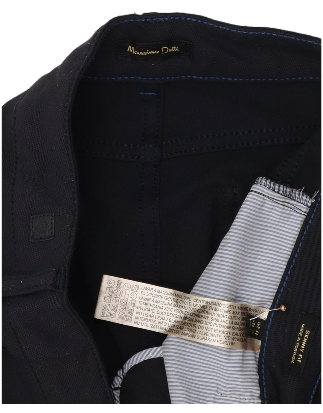 Calça casual feminina MASSIMO DUTTI EU 42 grande W32 L26 azul marinho