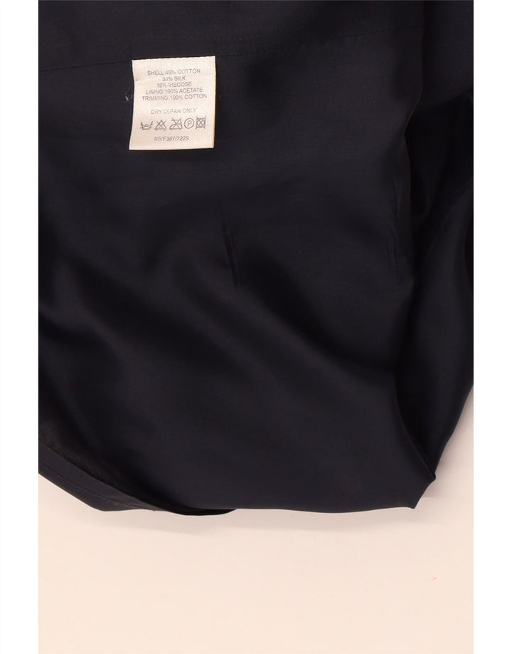 Vestido bainha feminino Fenn Wright Manson Reino Unido 10 pequeno azul marinho floral