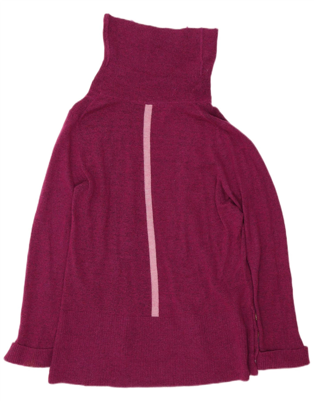 WHITE STUFF Suéter feminino com gola redonda Reino Unido 14 grande roxo manchado