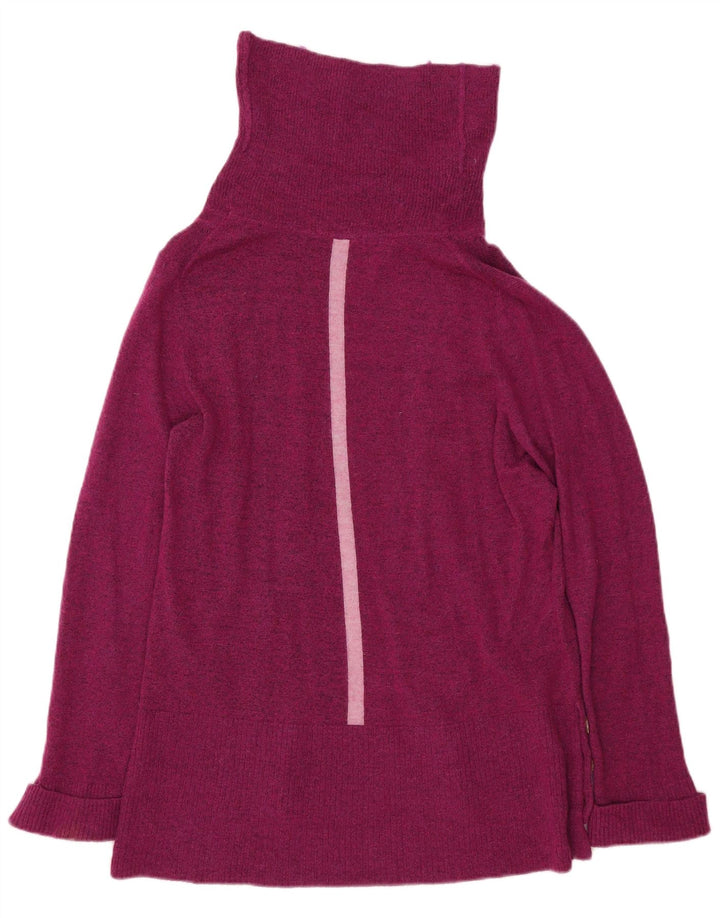 WHITE STUFF Suéter feminino com gola redonda Reino Unido 14 grande roxo manchado