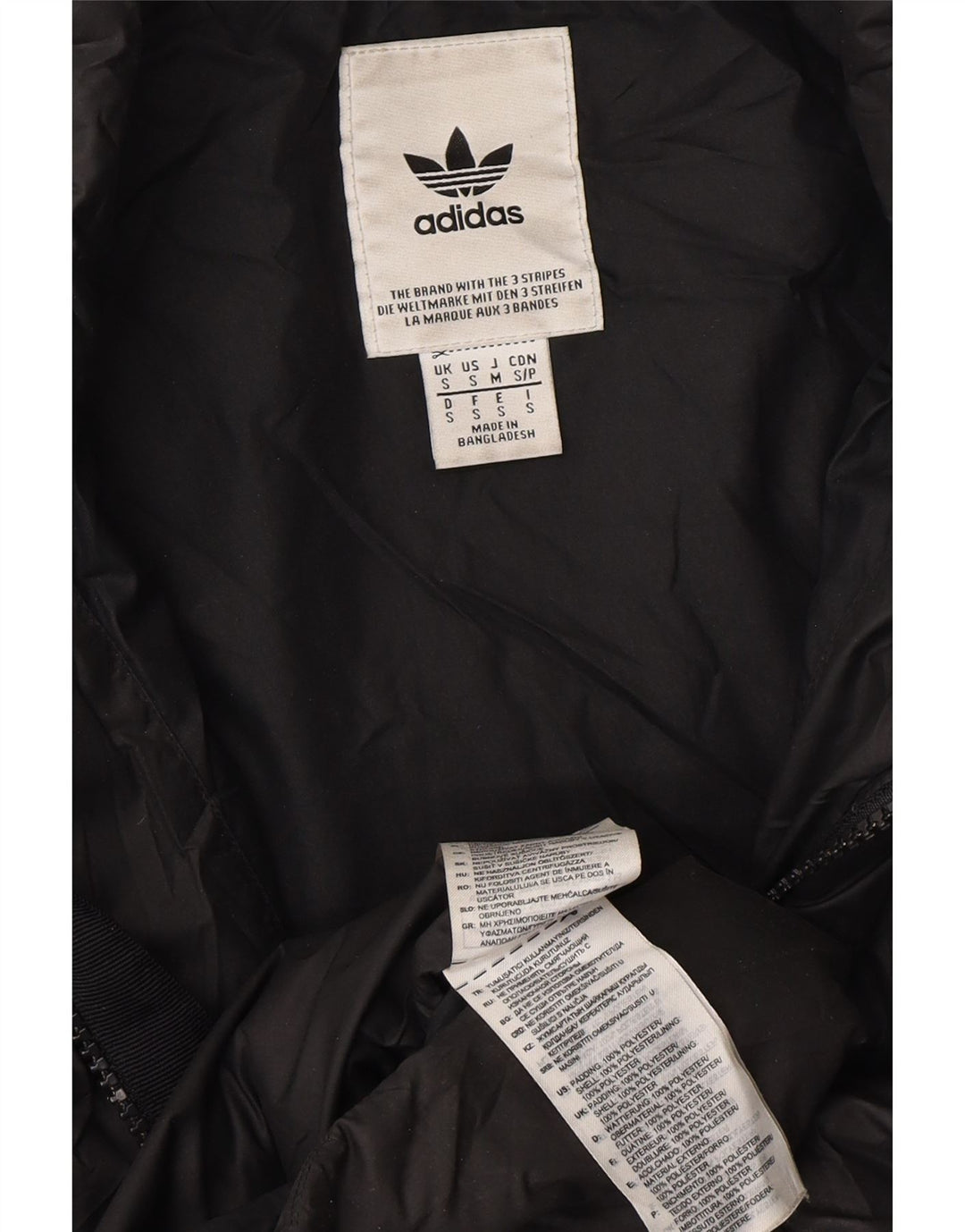 ADIDAS Womens Padded Gilet UK 10 Pequeno Poliéster Preto