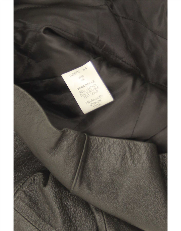 Jaqueta blazer feminina de couro com 3 botões Conbipel IT 48 XL preta