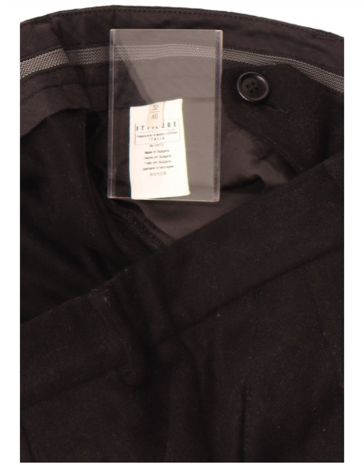 Pierre Balmain Calça masculina reta W32 L27 preta clássica