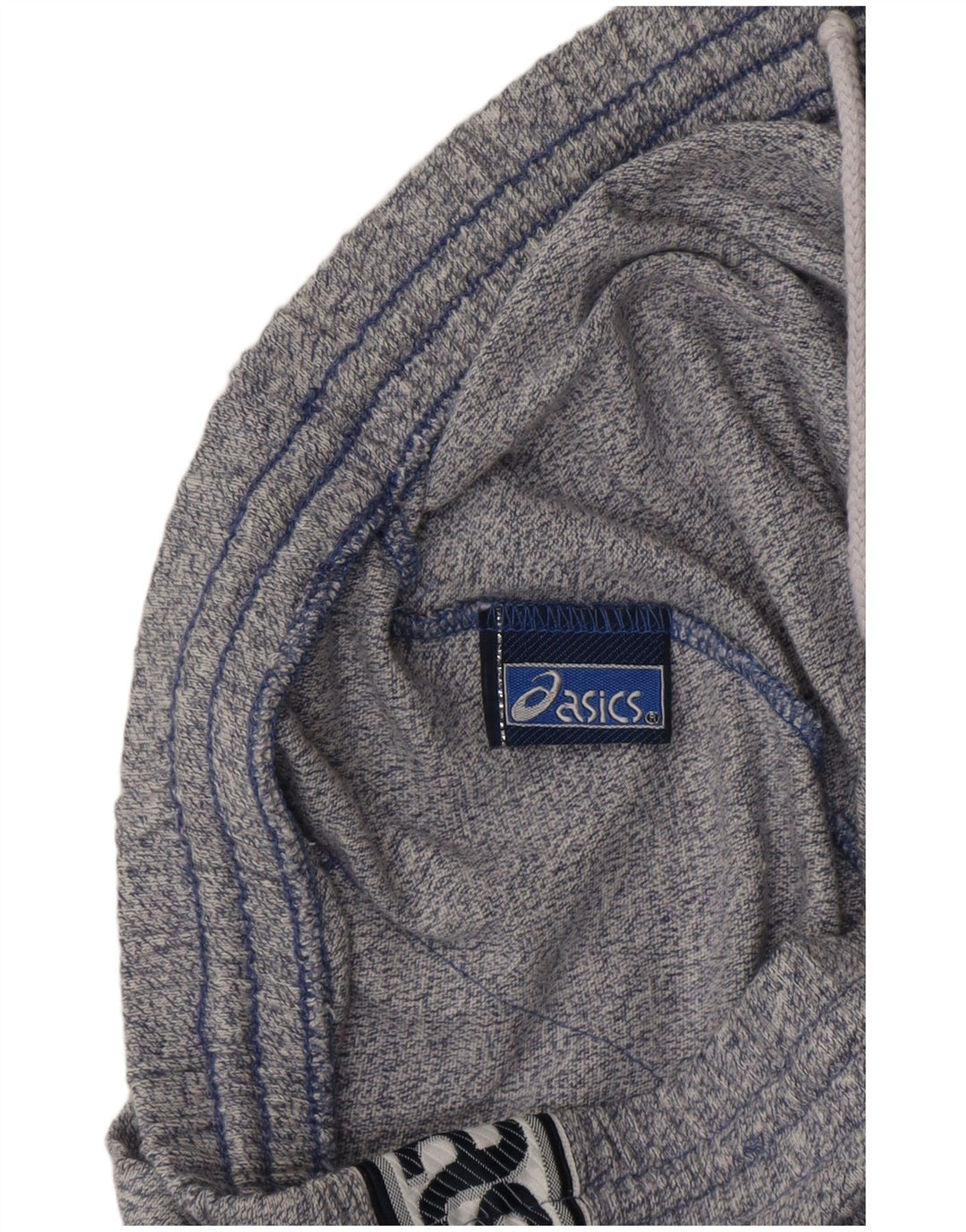 Calça de treino masculina ASICS Graphic azul marinho médio algodão manchado