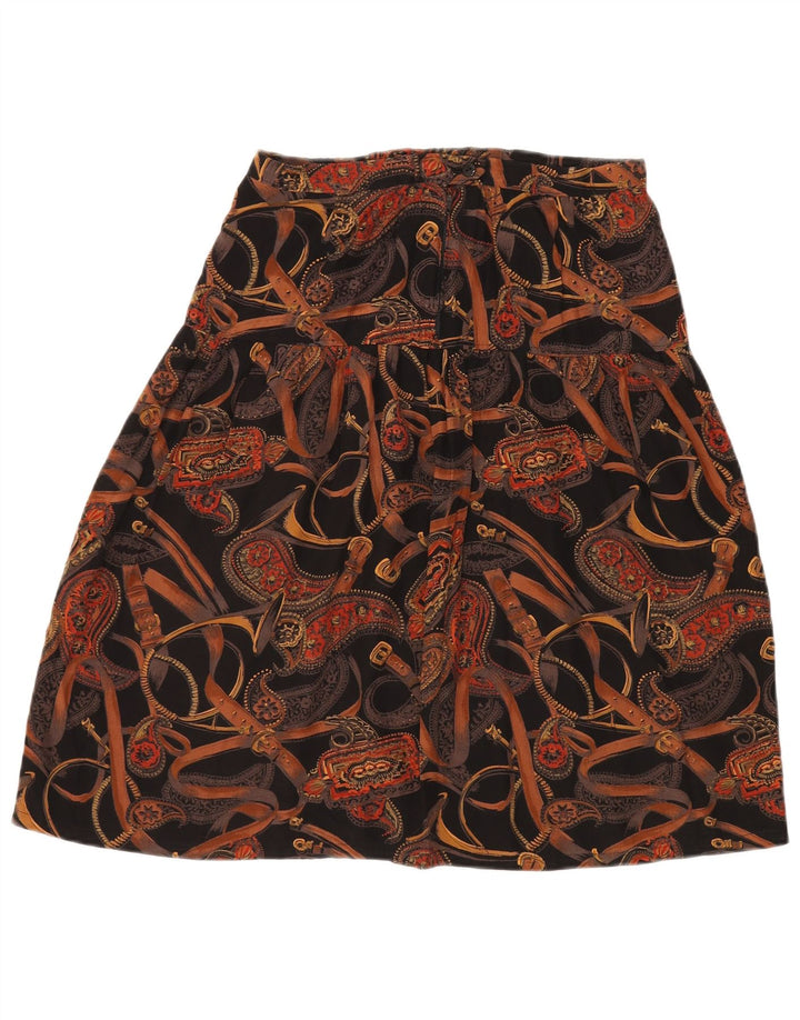 Saia feminina VINTAGE linha A W30 médio preto paisley