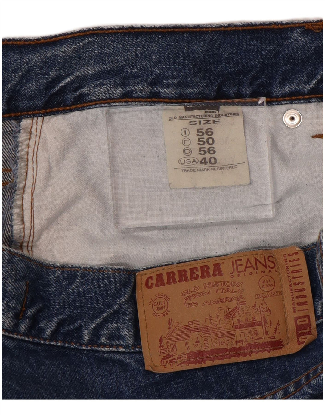 CARRERA Masculino 700 Straight Jeans IT 56 3XL W40 L34 Azul Algodão
