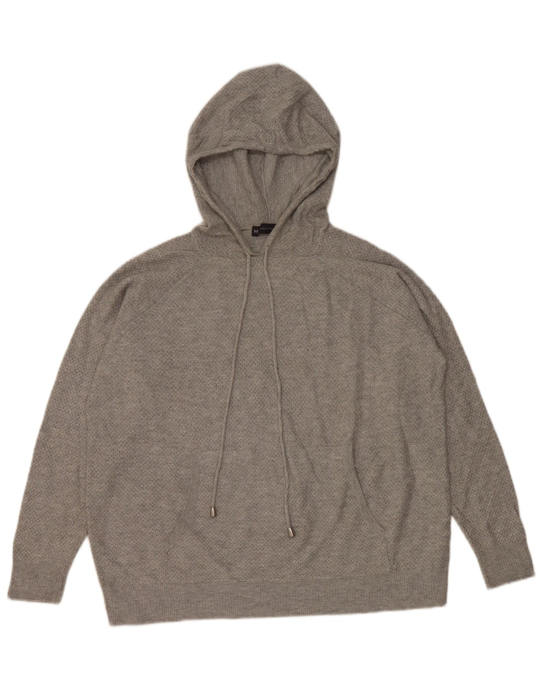Suéter feminino com capuz MARKS & SPENCER Reino Unido 14 viscose cinza médio