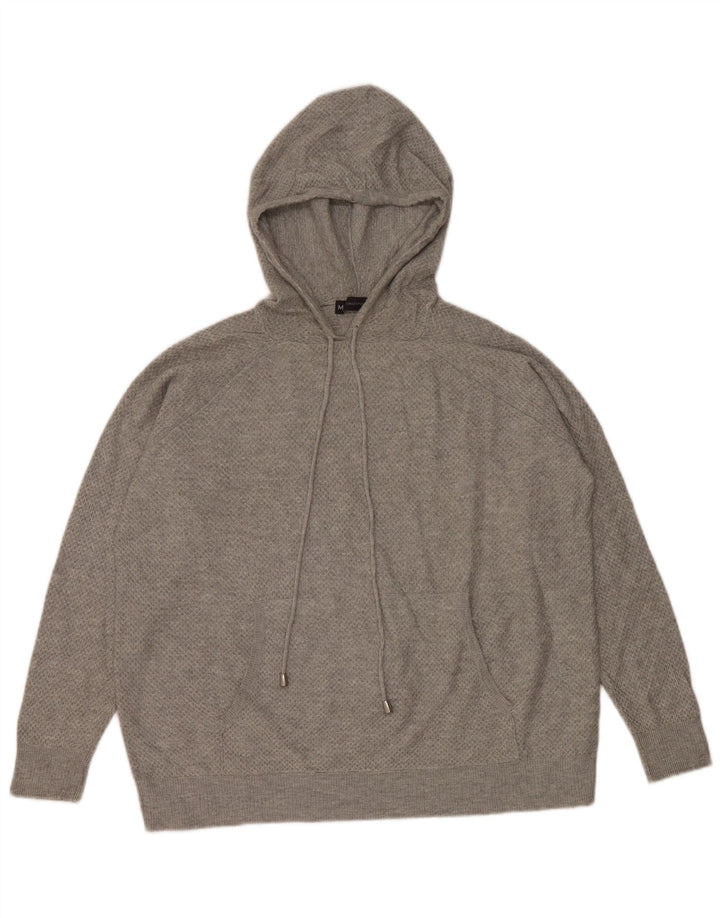 Suéter feminino com capuz MARKS & SPENCER Reino Unido 14 viscose cinza médio