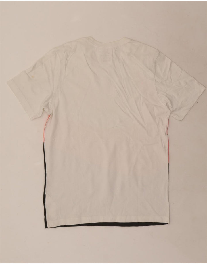 Camiseta Nike masculina gráfica Top médio branco colorblock algodão