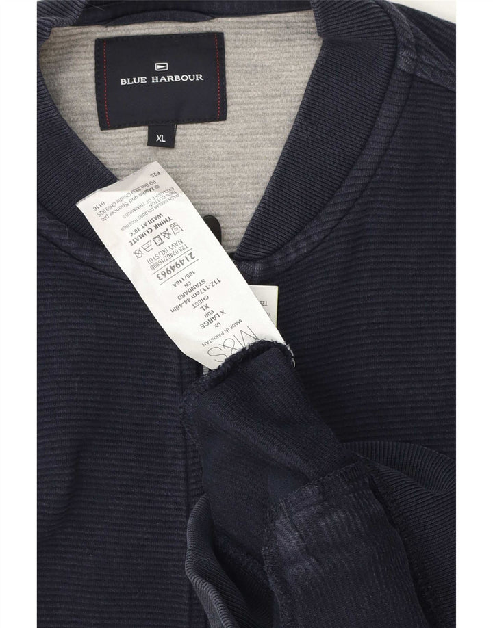 Jaqueta masculina de agasalho Blue Harbor da Marks & Spencer XL azul marinho algodão