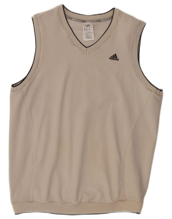 Adidas Mens Clima 365 Moletom Sem Mangas Jumper Médio Algodão Branco