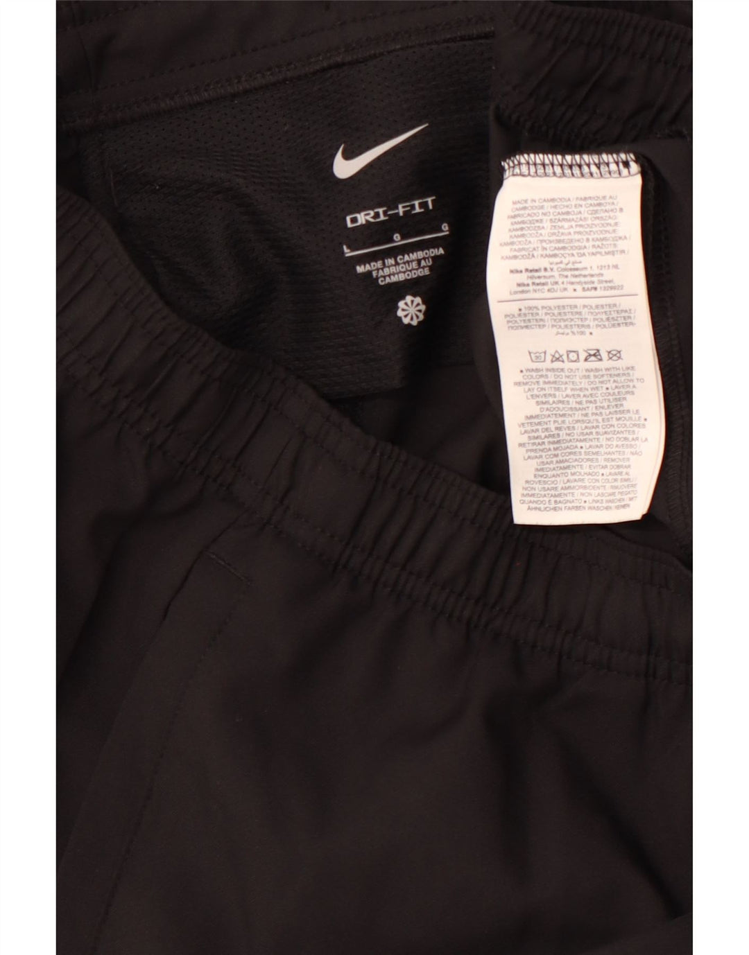 Calça de treino feminina NIKE Dri Fit Joggers UK 14 grande poliéster preto