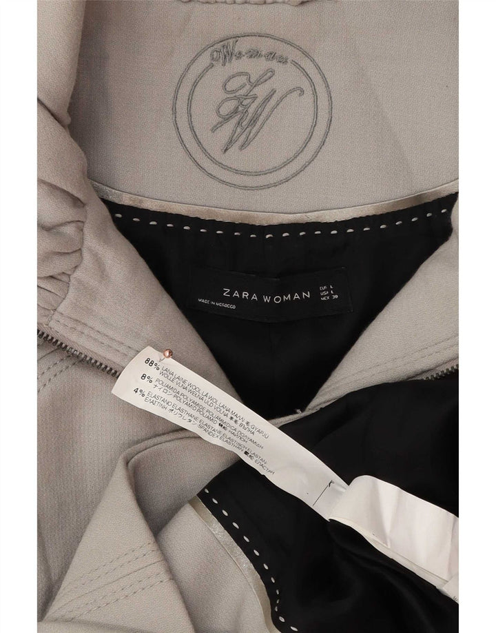 Sobretudo feminino Zara UK 14 grande lã cinza