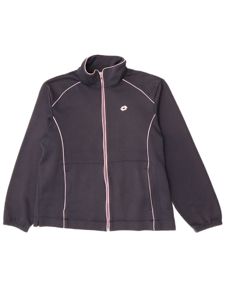 Lotto Womens Tracksuit Top Jacket UK 12 Médio Azul Marinho
