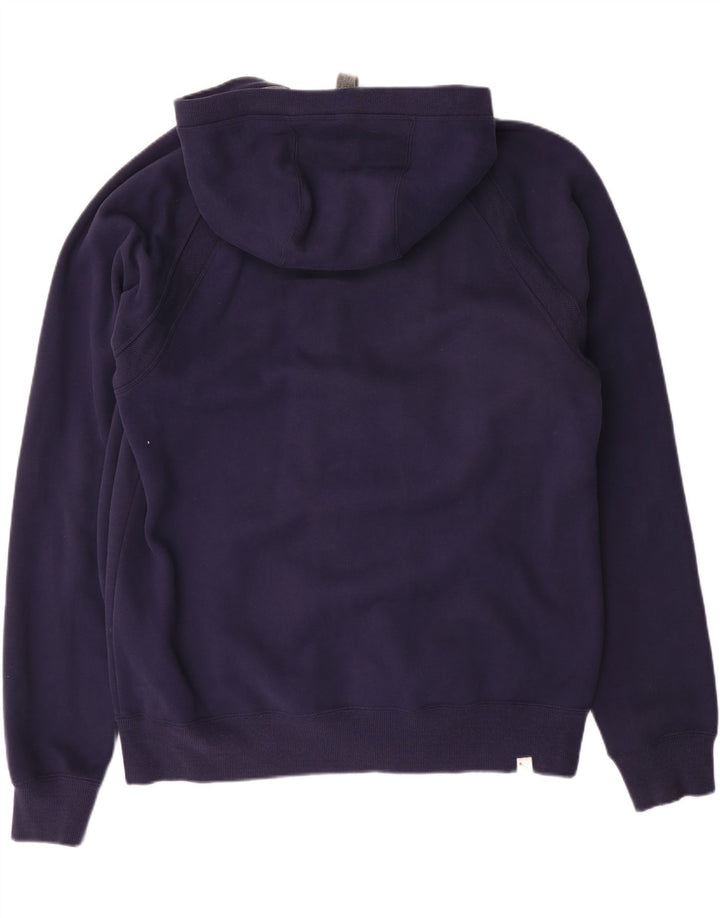 Suéter masculino PUMA com capuz e zíper gráfico médio algodão azul marinho