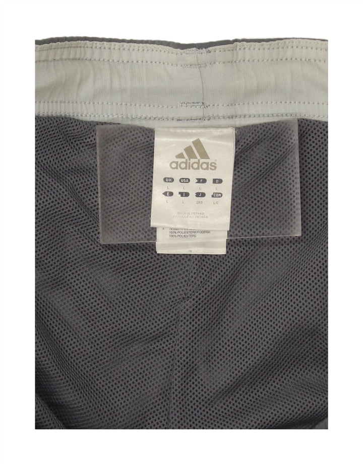ADIDAS Mens Graphic Tracksuit Calças Grande Cinza Poliéster