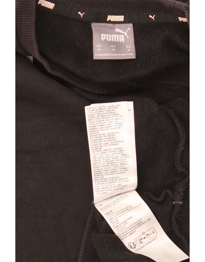 Puma Mens Graphic Moletom Jumper Médio Algodão Preto