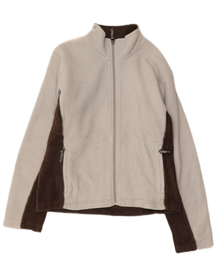 Jaqueta de lã feminina Fila UK 16 poliéster colorblock marrom médio