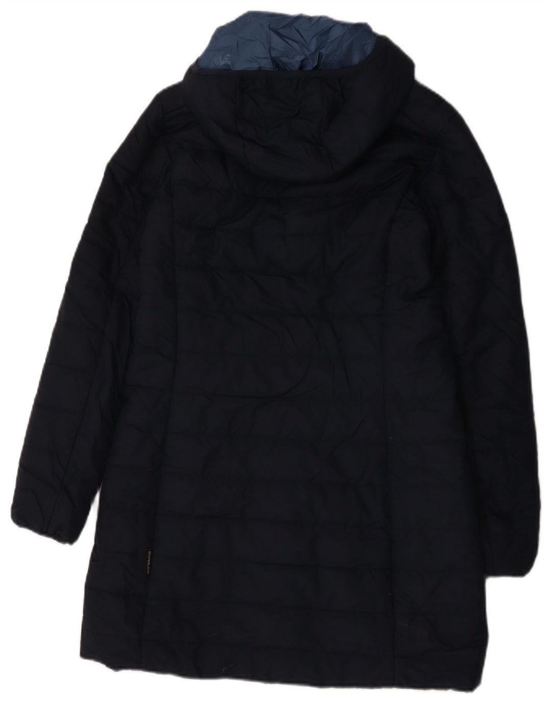 Casaco acolchoado com capuz feminino Jack Wolfskin Reino Unido 8/10 pequeno azul marinho poliéster