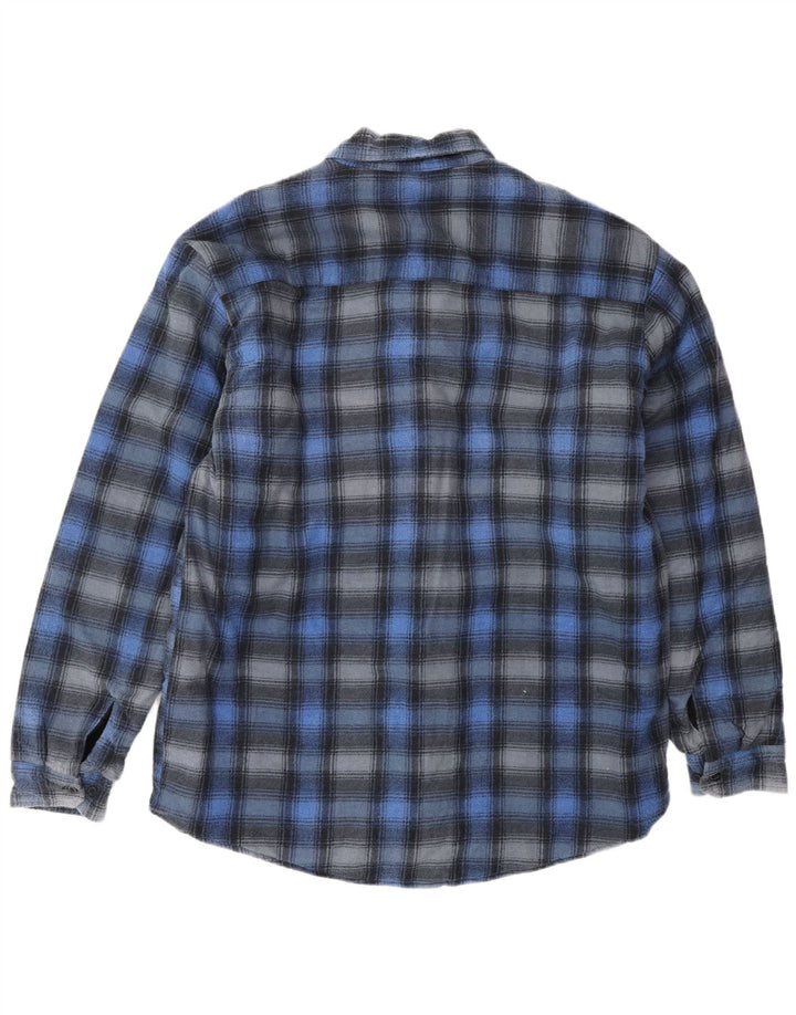 Camisa masculina de flanela VINTAGE XL algodão xadrez azul