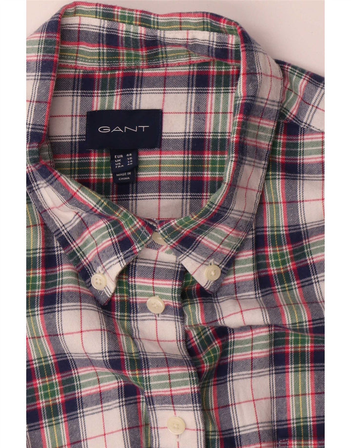 Camisa feminina de flanela grande da Gant Reino Unido 16 grande algodão xadrez multicolorido