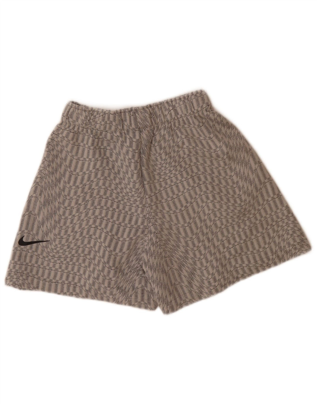 Shorts esportivos femininos Nike UK 6 XS poliéster geométrico cinza