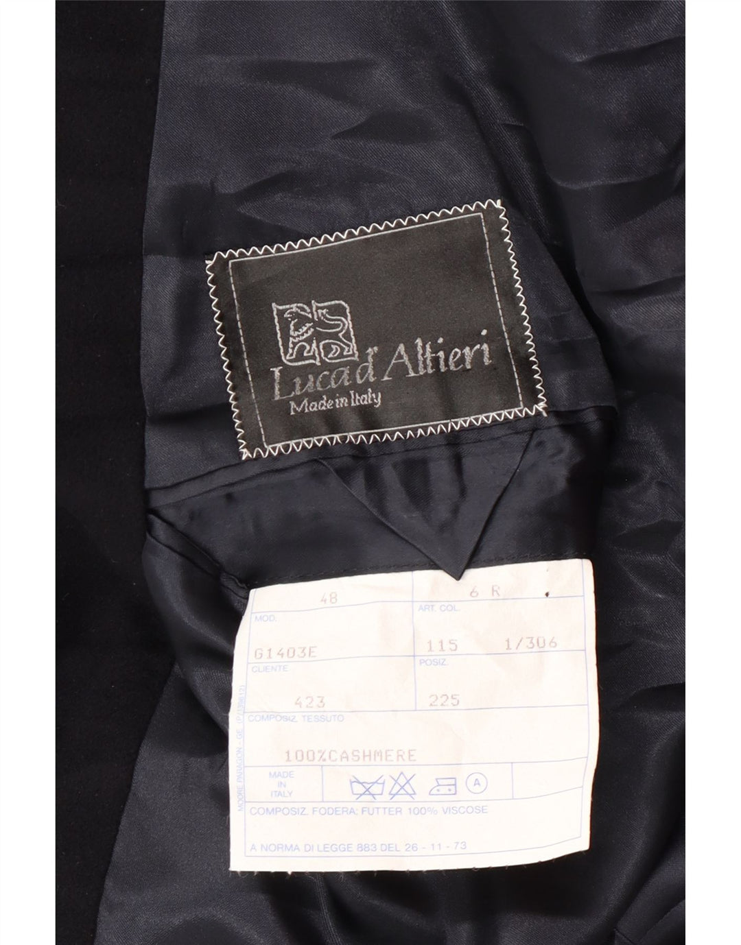 Casaco masculino duplo breasted LUCA D'ALTIERI IT 48 Médio Azul Marinho Clássico