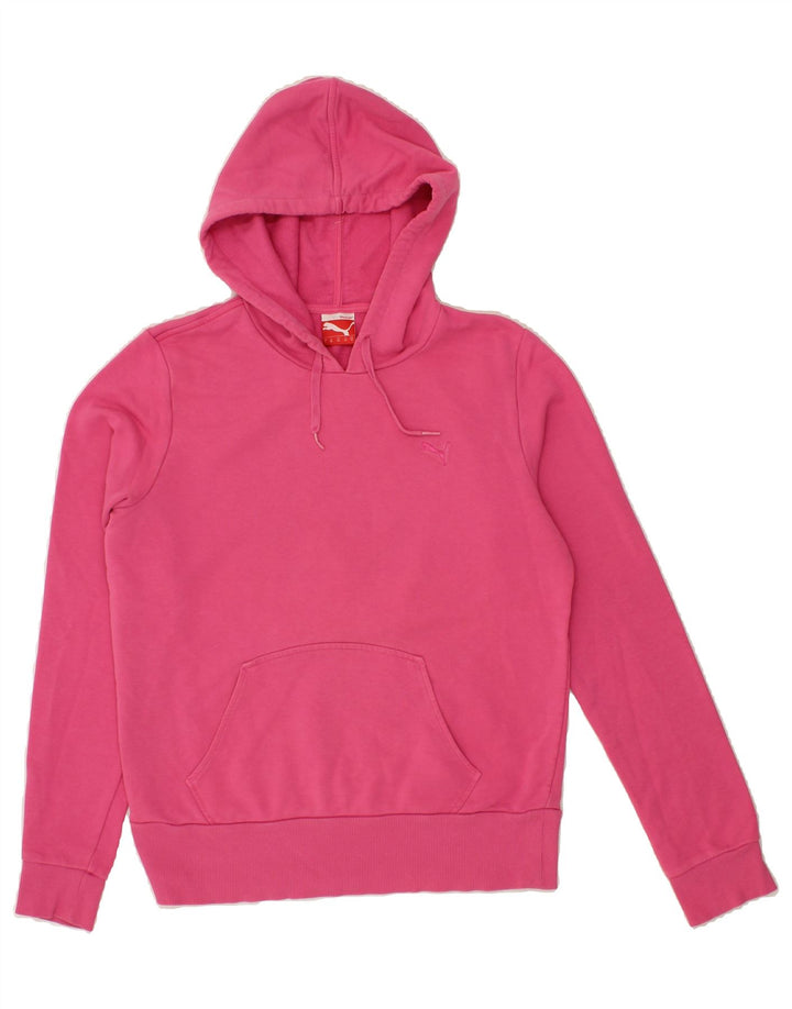 PUMA Womens Hoodie Jumper UK 14 Large Pink Cotton Vintage Puma and Second-Hand Puma from Messina Hembry 