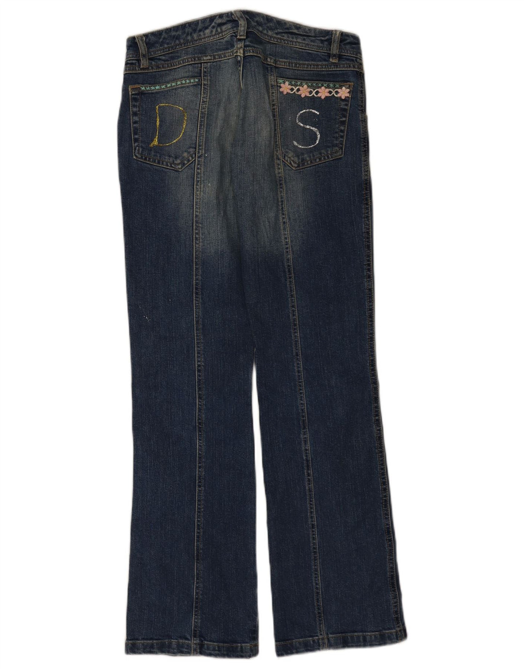 Jeans feminino vintage bootcut W28 L31 azul marinho