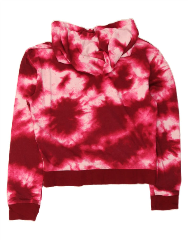 CHAMPION Womens Crop Oversized Hoodie Jumper UK 10 Small Pink Tie Dye Vintage Champion and Second-Hand Champion from Messina Hembry 