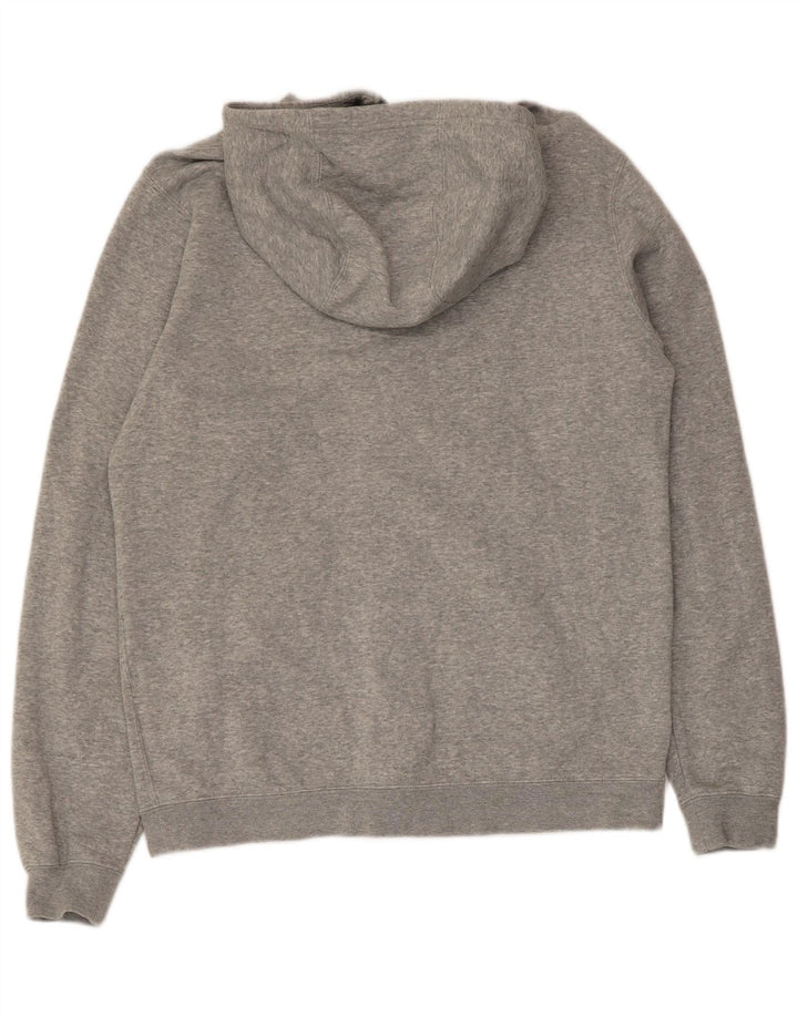 Suéter masculino Nike com capuz e zíper e algodão cinza médio