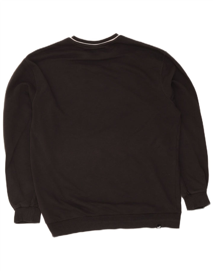 Puma Mens Graphic Moletom Jumper Médio Preto Esportes