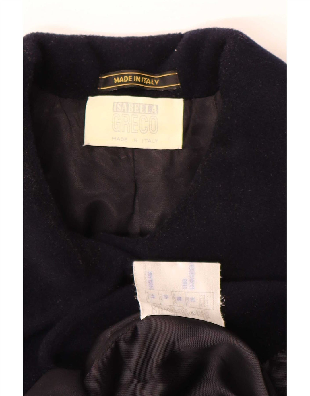 Sobretudo feminino Isabella G IT 44 lã azul marinho médio