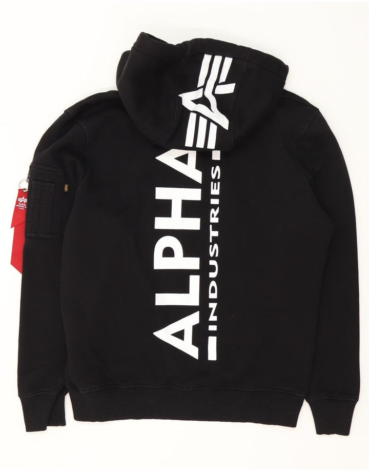 Alpha Industries moletom com capuz gráfico masculino médio algodão preto