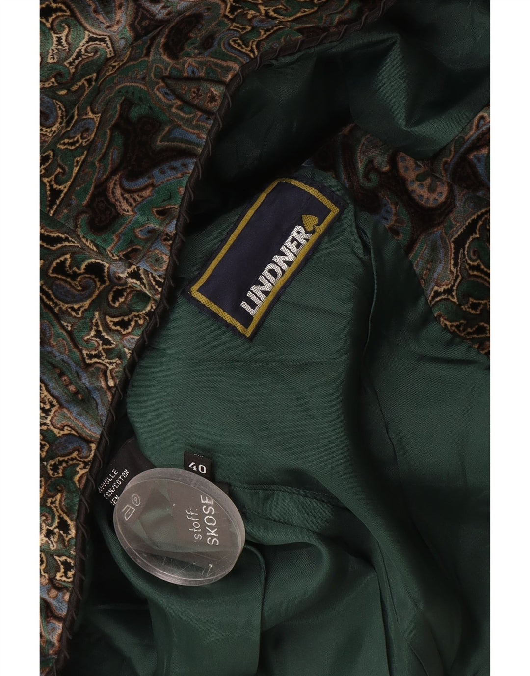 Jaqueta blazer feminina vintage com 5 botões EU 40 Paisley médio multicolorido