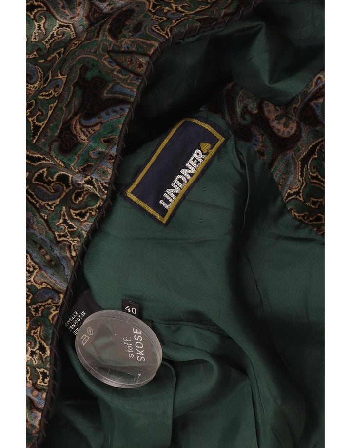 Jaqueta blazer feminina vintage com 5 botões EU 40 Paisley médio multicolorido