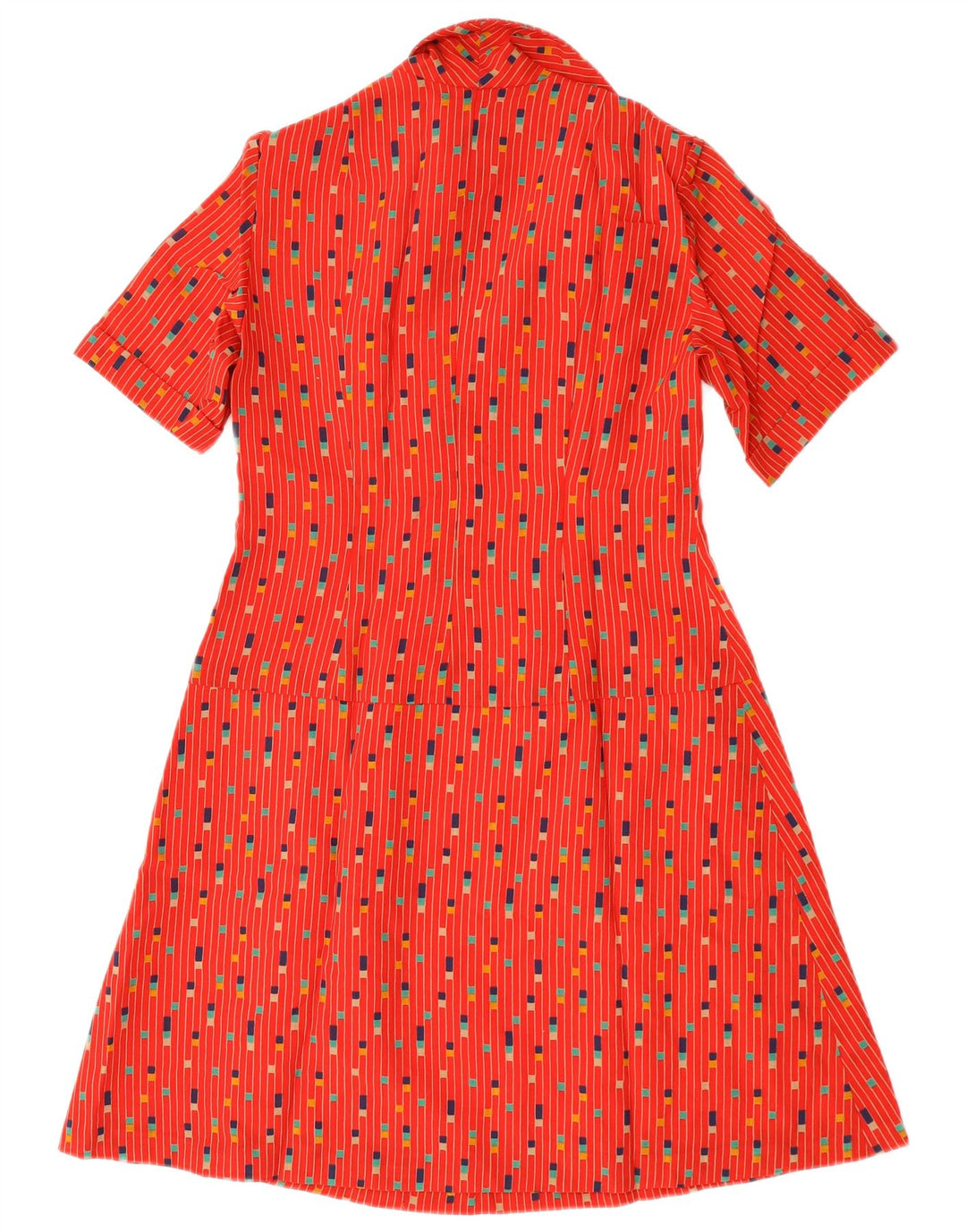 Vestido feminino vintage linha A UK 12 médio vermelho manchado