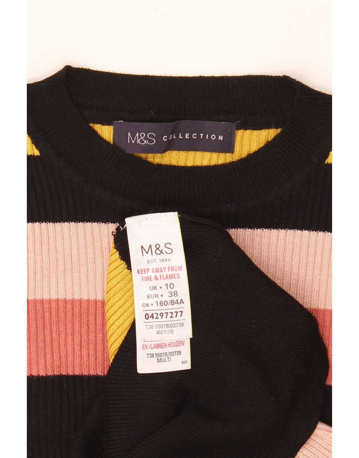 Suéter feminino Marks & Spencer com gola redonda Reino Unido 10 pequeno multicolorido