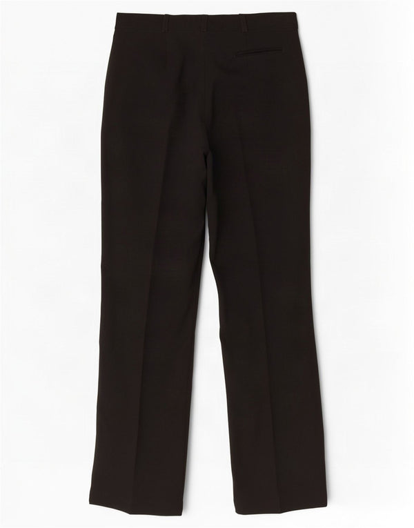 Calça feminina de terno reto Topshop UK 12 médio W30 L30 poliéster preto