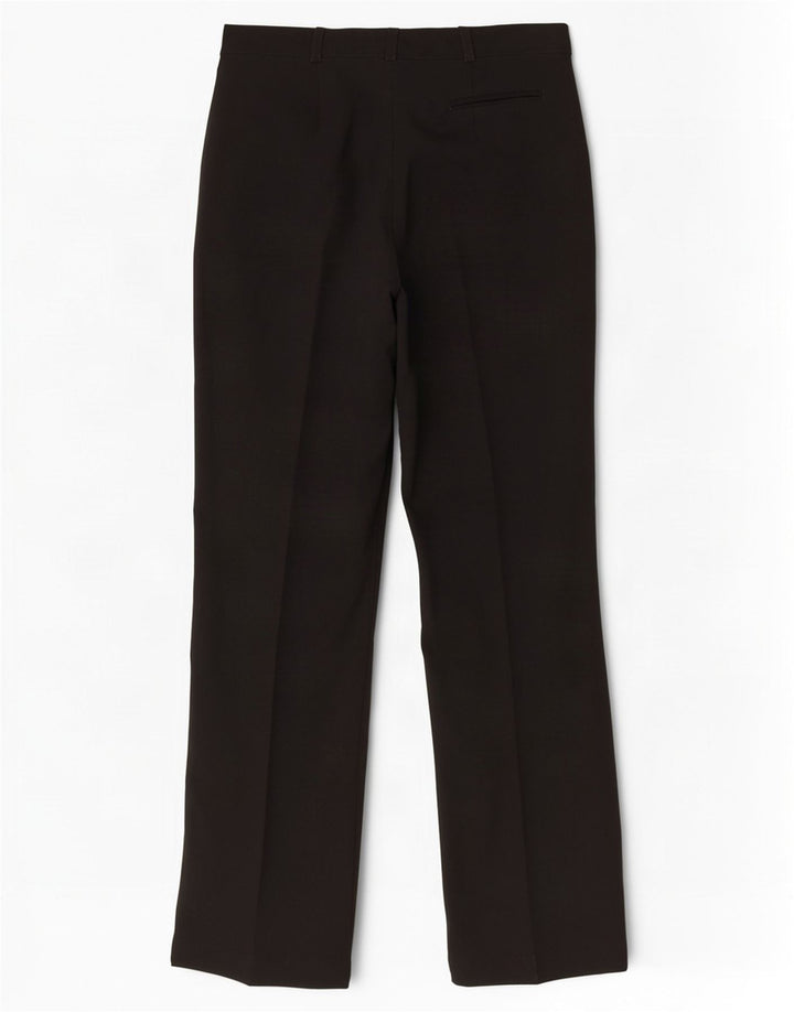 Calça feminina de terno reto Topshop UK 12 médio W30 L30 poliéster preto