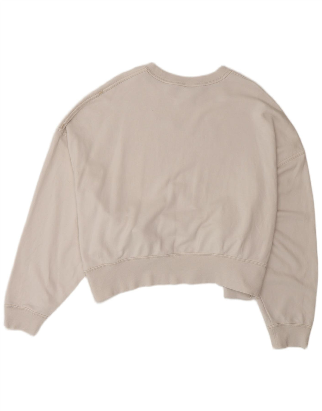 NIKE Womens Oversized Crop Graphic Moletom Jumper UK 16 Grande Branco