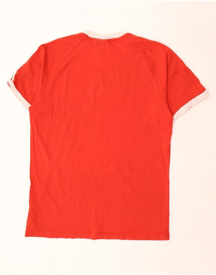 Adidas Mens Camiseta Top Grande Algodão Vermelho