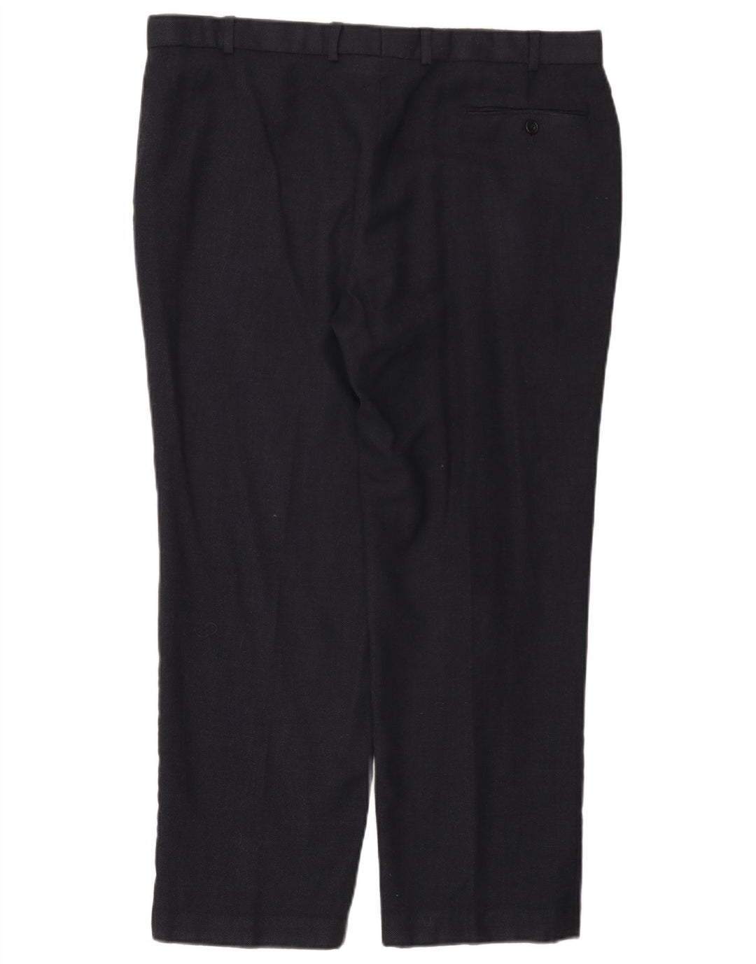 Calça masculina de terno reto Marks & Spencer W40 L29 lã azul marinho