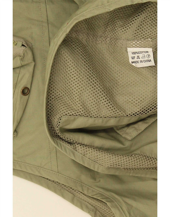 Colete utilitário masculino vintage IT 58 4XL algodão cáqui