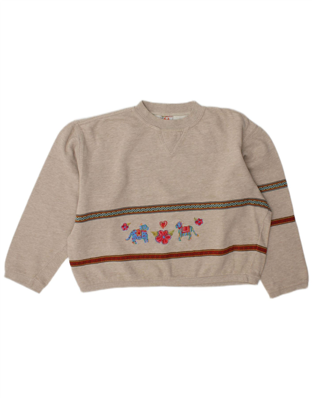 Stefanel moletom feminino cropped com estampa gráfica Reino Unido 14 listrado cinza médio