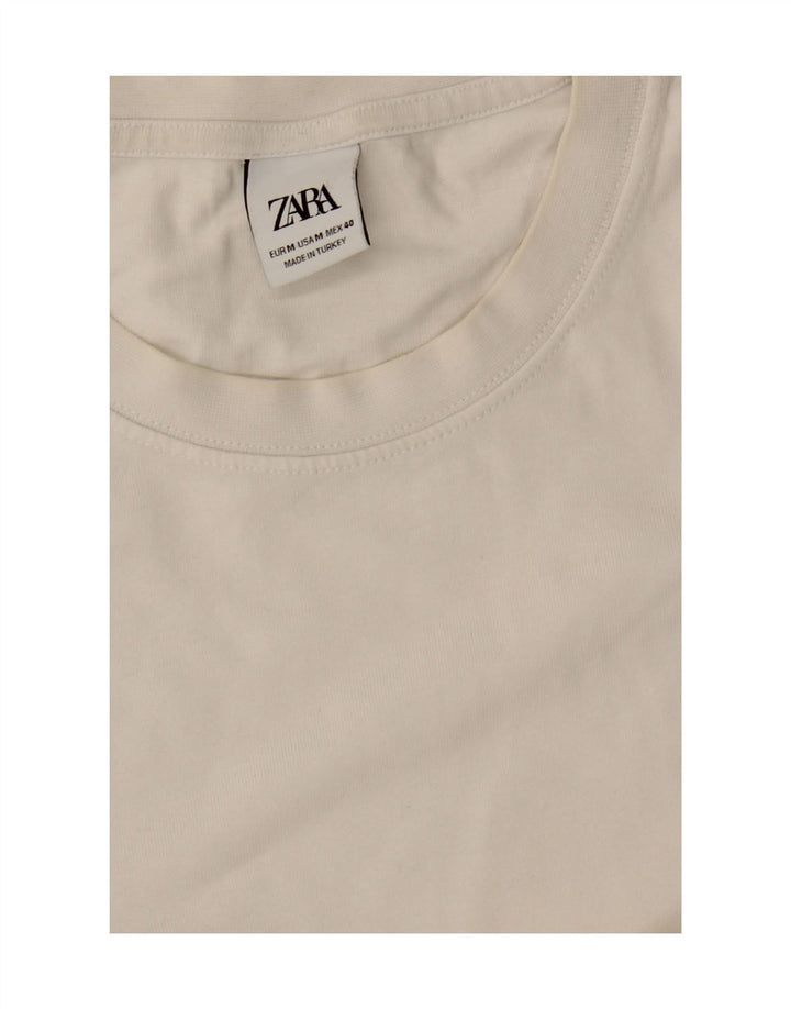 Camiseta masculina ZARA Top médio branco