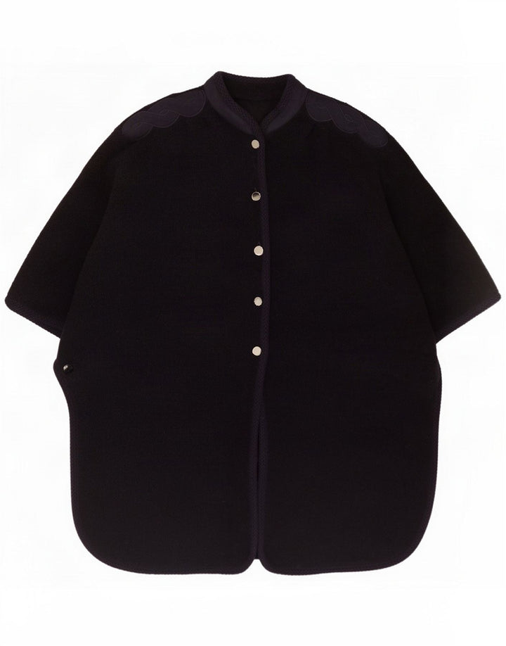 Casaco poncho feminino vintage tamanho único azul marinho