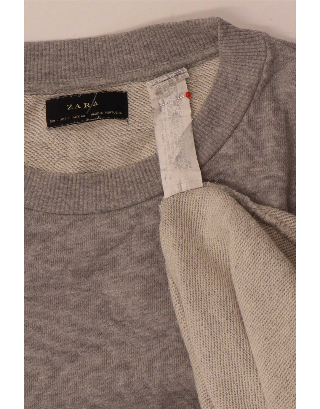 Zara moletom masculino jumper grande algodão manchado cinza